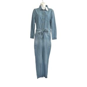 Outerknown SEA Suit Denim Jumpsuit XS‎ Utility Boiler Suit Blue Organic Cotton
